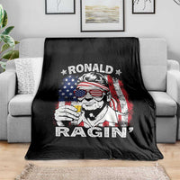 Ronald Reagan Throw Blanket 4th of July America Flag Beer