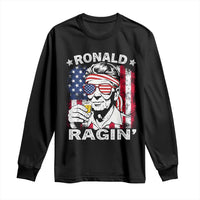 Ronald Reagan Long Sleeve Shirt 4th of July America Flag Beer
