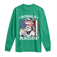 Ronald Reagan Long Sleeve Shirt 4th of July America Flag Beer