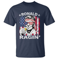 Ronald Reagan T Shirt 4th of July America Flag Beer