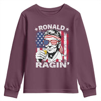Ronald Reagan Youth Sweatshirt 4th of July America Flag Beer