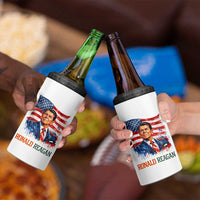 Ronald Regan Patriotic American Flag President 4 in 1 Can Cooler Tumbler