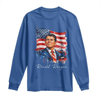 Ronald Regan Patriotic American Flag President Long Sleeve Shirt