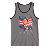 Ronald Regan Patriotic American Flag President Tank Top