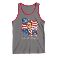 Ronald Regan Patriotic American Flag President Tank Top