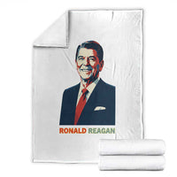 Ronald Regan Throw Blanket American Flag US President