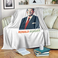 Ronald Regan Throw Blanket American Flag US President