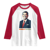 Ronald Regan Raglan Shirt American Flag US President