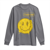 I Hate You Long Sleeve Shirt Vintage Yellow Happy Smile Face