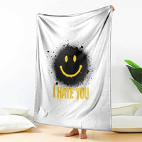 I Hate You Throw Blanket Funny Smile Face Emoticon Meme