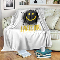 I Hate You Throw Blanket Funny Smile Face Emoticon Meme