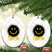 I Hate You Ceramic Ornament Funny Smile Face Emoticon Meme