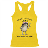 I Cut My Own Bangs Racerback Tank Top Funny Frog Meme