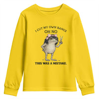 I Cut My Own Bangs Youth Sweatshirt Funny Frog Meme