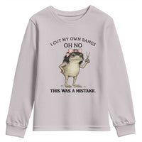 I Cut My Own Bangs Youth Sweatshirt Funny Frog Meme