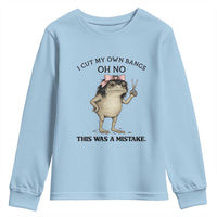 I Cut My Own Bangs Youth Sweatshirt Funny Frog Meme