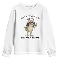 I Cut My Own Bangs Youth Sweatshirt Funny Frog Meme