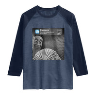 There is Motion at Your Front Door Raglan Shirt Tung Tung Tung Sahur Italian Brainrot Meme