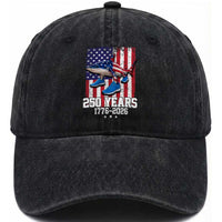 250th America Anniversary Washed Cotton Baseball Cap Tralalero Tralala Italian Brainrot 4th of July Meme