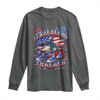 Tralalero Tralala Shark Italian Brainrot 4th Of July Meme Long Sleeve Shirt