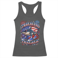 Tralalero Tralala Shark Italian Brainrot 4th Of July Meme Racerback Tank Top