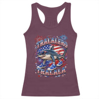 Tralalero Tralala Shark Italian Brainrot 4th Of July Meme Racerback Tank Top
