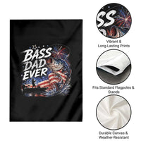 Bass Dad Ever Fishing Garden Flag Patriotic Dad Birthday 4th Of July Gifts