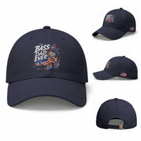 Bass Dad Ever Fishing Baseball Cap Patriotic Dad Birthday 4th Of July Gifts
