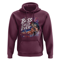 Bass Dad Ever Fishing Hoodie Patriotic Dad Birthday 4th Of July Gifts
