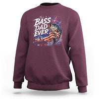 Bass Dad Ever Fishing Sweatshirt Patriotic Dad Birthday 4th Of July Gifts