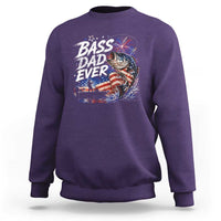 Bass Dad Ever Fishing Sweatshirt Patriotic Dad Birthday 4th Of July Gifts