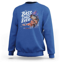 Bass Dad Ever Fishing Sweatshirt Patriotic Dad Birthday 4th Of July Gifts