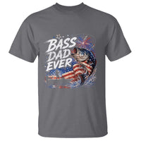 Bass Dad Ever Fishing T Shirt Patriotic Dad Birthday 4th Of July Gifts