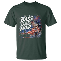 Bass Dad Ever Fishing T Shirt Patriotic Dad Birthday 4th Of July Gifts