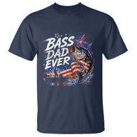 Bass Dad Ever Fishing T Shirt Patriotic Dad Birthday 4th Of July Gifts