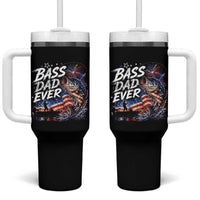 Bass Dad Ever Fishing Tumbler With Handle Patriotic Dad Birthday 4th Of July Gifts