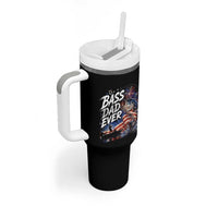 Bass Dad Ever Fishing Tumbler With Handle Patriotic Dad Birthday 4th Of July Gifts