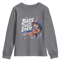 Bass Dad Ever Fishing Youth Sweatshirt Patriotic Dad Birthday 4th Of July Gifts