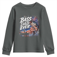 Bass Dad Ever Fishing Youth Sweatshirt Patriotic Dad Birthday 4th Of July Gifts