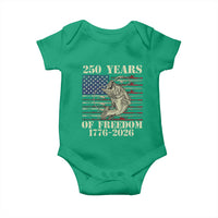 America 250th Bass Fishing American Flag Baby Onesie