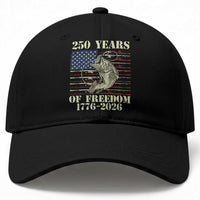 America 250th Bass Fishing American Flag Baseball Cap