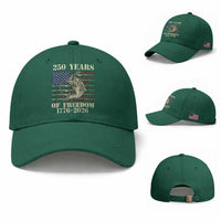 America 250th Bass Fishing American Flag Baseball Cap