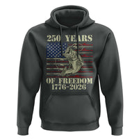 America 250th Bass Fishing American Flag Hoodie