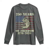 America 250th Bass Fishing American Flag Long Sleeve Shirt