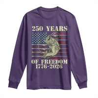 America 250th Bass Fishing American Flag Long Sleeve Shirt