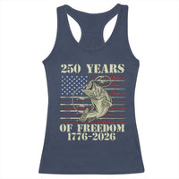 America 250th Bass Fishing American Flag Racerback Tank Top