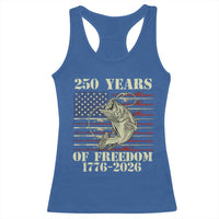 America 250th Bass Fishing American Flag Racerback Tank Top