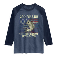 America 250th Bass Fishing American Flag Raglan Shirt
