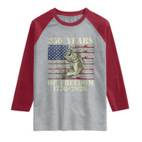 America 250th Bass Fishing American Flag Raglan Shirt