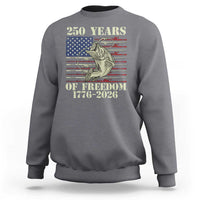 America 250th Bass Fishing American Flag Sweatshirt